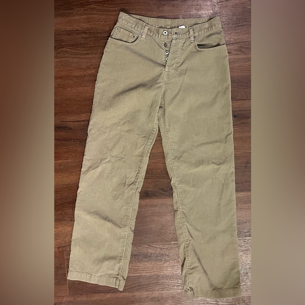 Vintage Abercrombie & Fitch Corduroy Pants Button Fly Mens 30x30 Beige USA